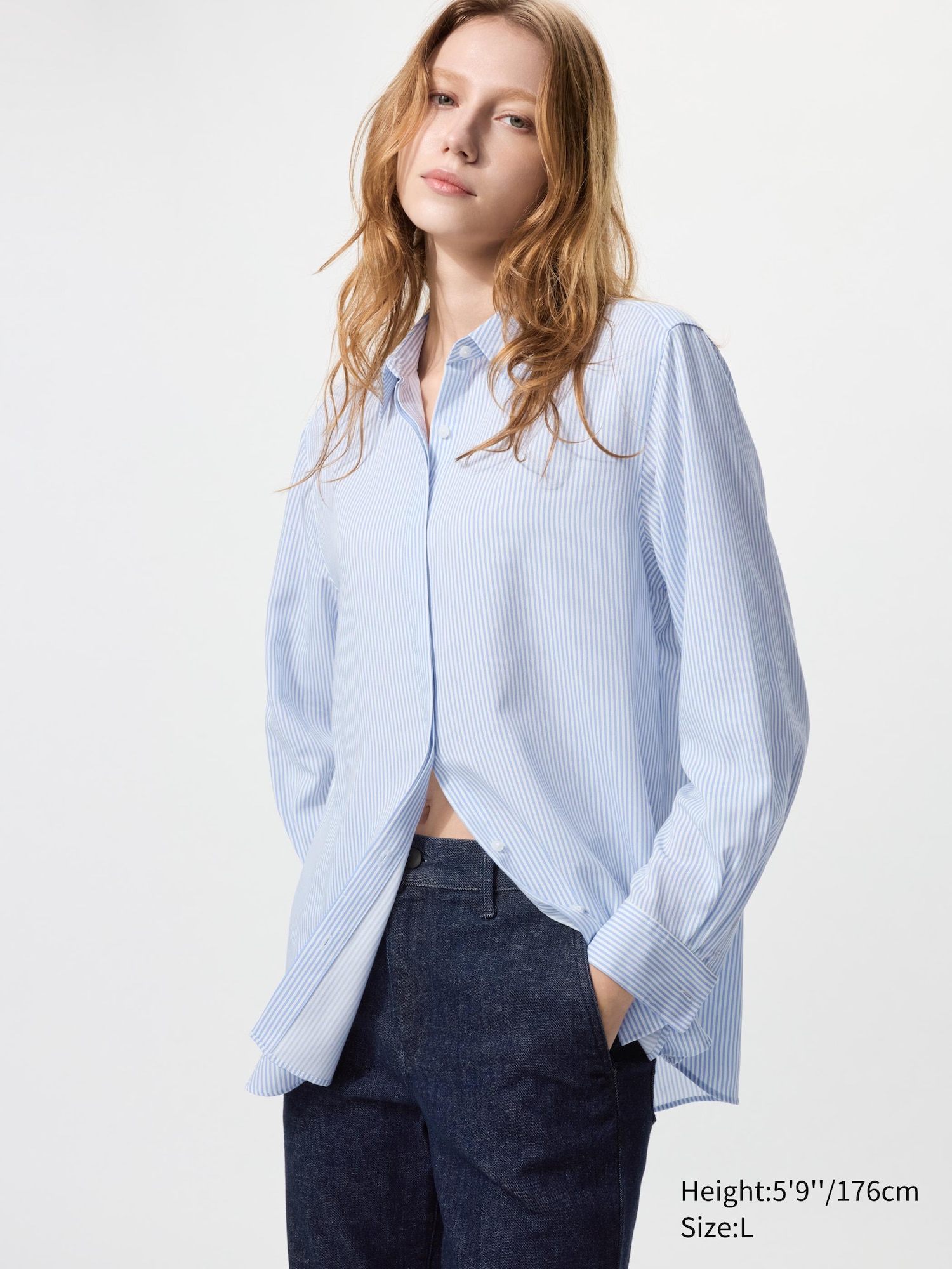 Blouse en rayonne (Rayures) pour Femme | UNIQLO FR