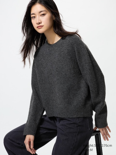 Uniqlo - Pull En Maille Soufflée Yarn™ - Gris Foncé - Xl