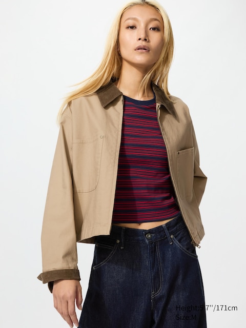 Uniqlo - Veste Courte Zippée - Beige - M