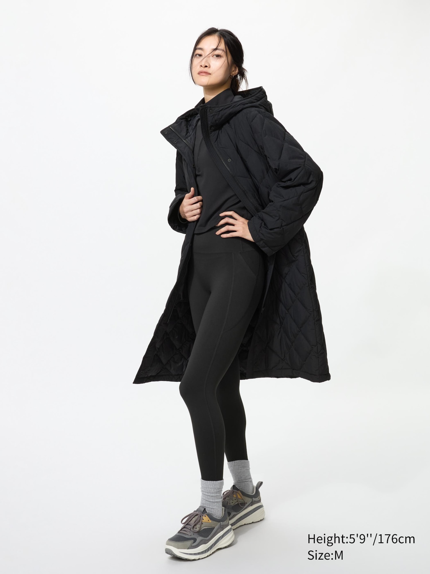 UNIQLO PUFFTECH XXL ロングコート　BLACK Women's PUFFERTECH Long Coat (Relaxed) | UNIQLO ES