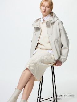 Cotton Blend Short Parka