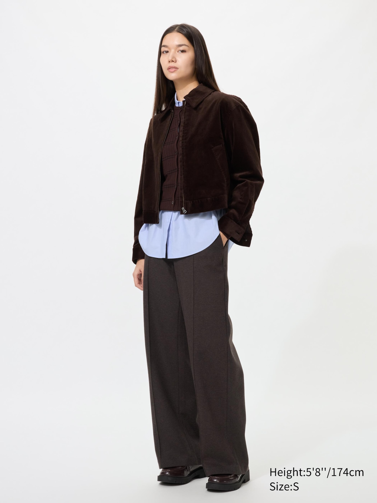 Pantalon large en jersey brossé (Long) pour Femme | UNIQLO FR