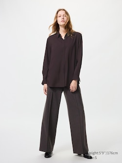 Brushed Jersey Wide Trousers (Longer)