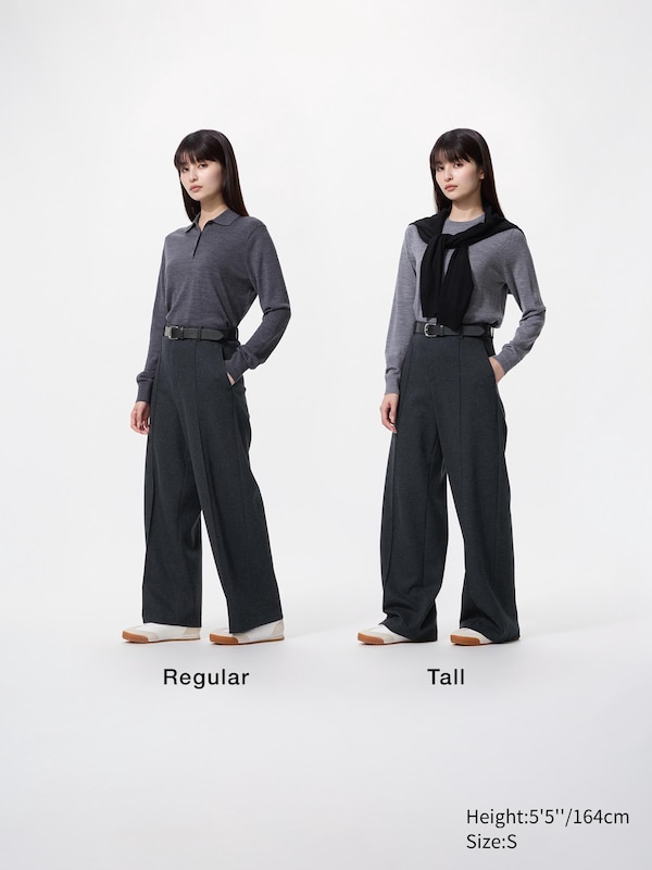 Brushed Jersey Wide Trousers (Longer)