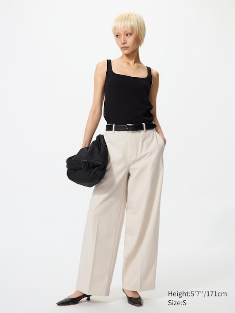 Uniqlo - Pantalon Large Smart - Nude - Xxs