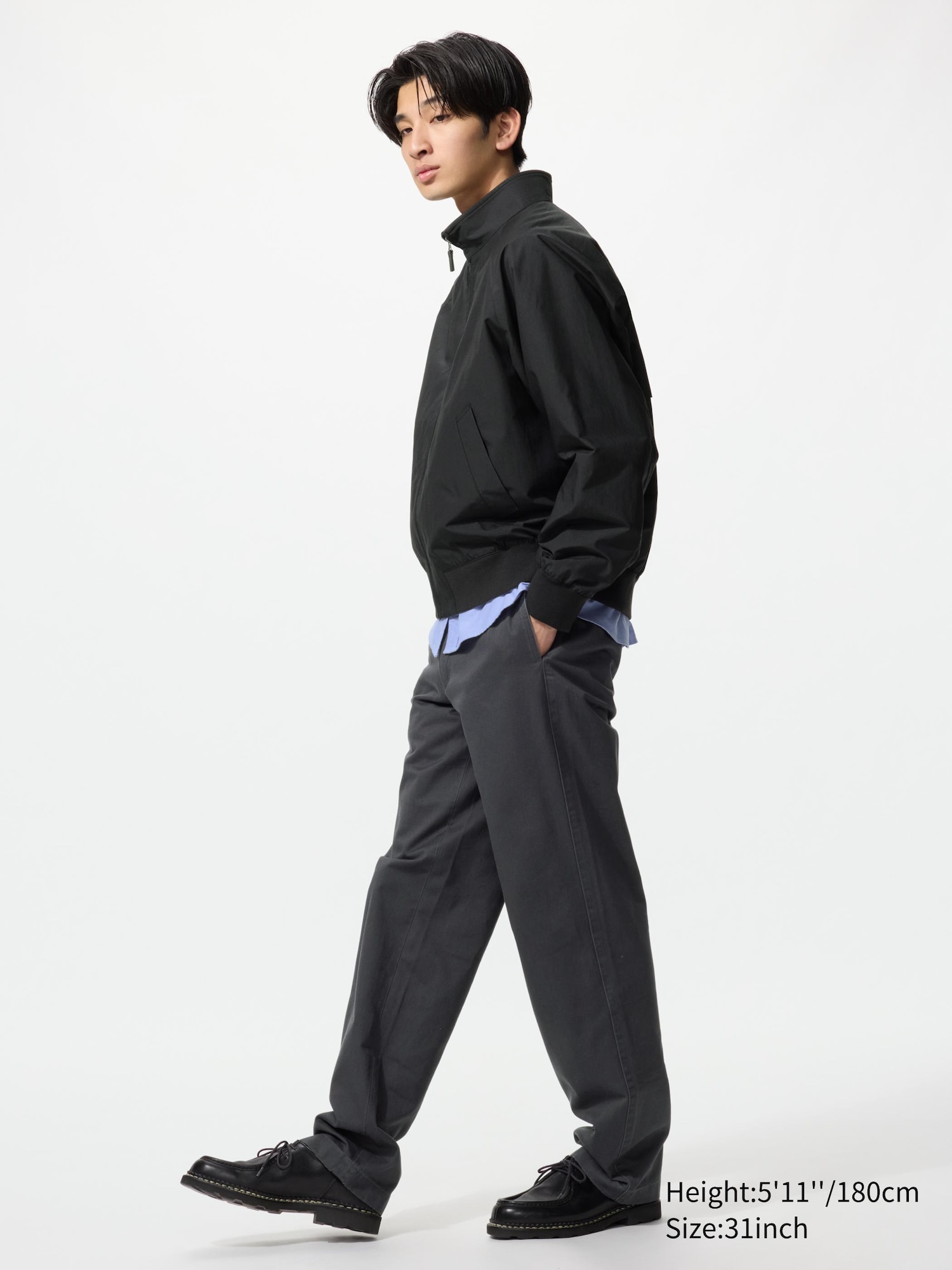 Men's Straight Chino Trousers/ Relaxed Fit | UNIQLO NL