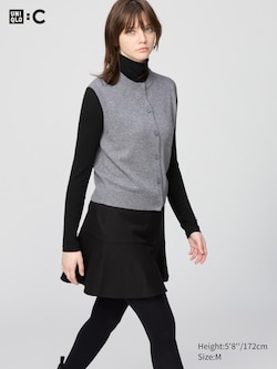 100% Cashmere Crew Neck Short Vest