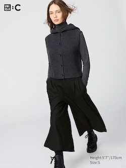 Waffle Knit Hooded Short Vest