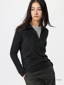 HEATTECH Fleece Stretch Half-Zip T-Shirt (Long Sleeve)