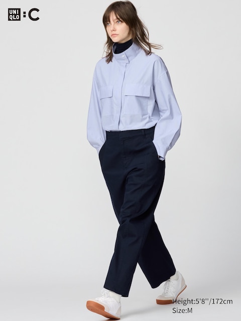 Uniqlo - Pantalon 7/8Ème Incurvé En Coton - Bleu Marine - Xs