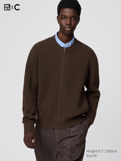 Crew Neck Full-Zip Cardigan