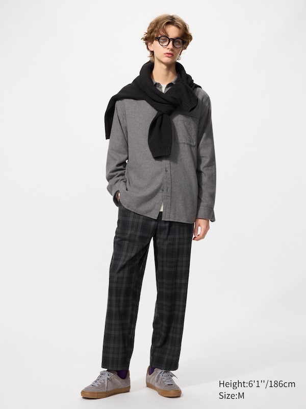 Flannel Easy Ankle Trousers (Check)