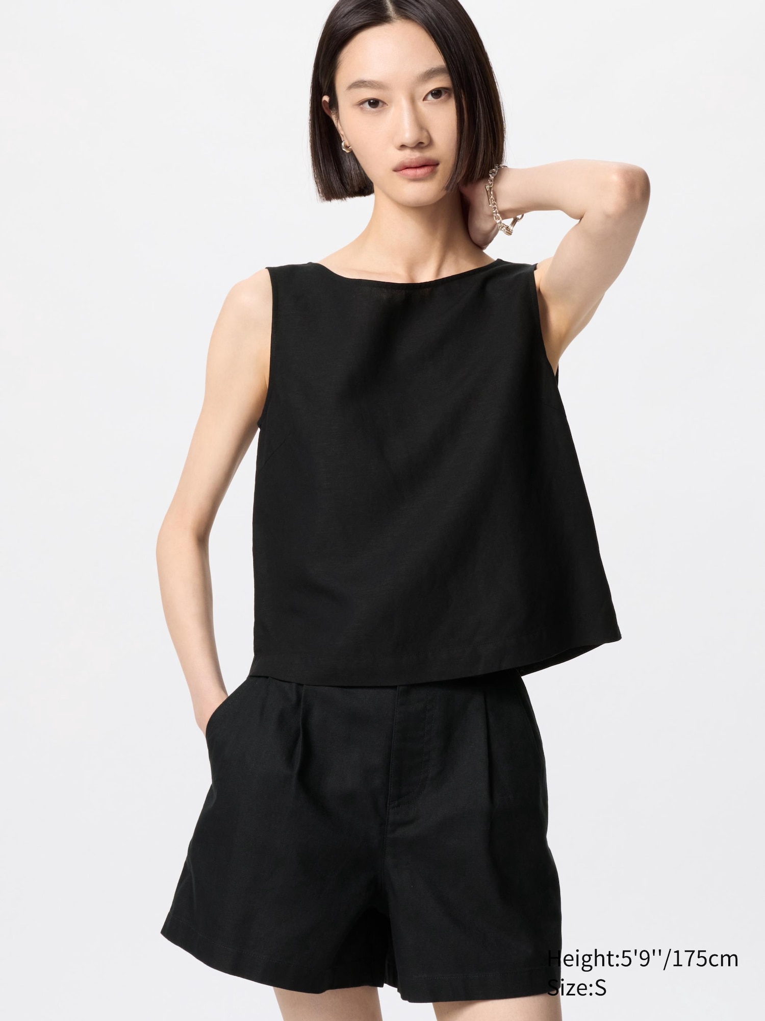Blouse en lin mélangé (Sans manches) pour Femme | UNIQLO FR