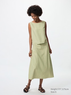 Linen Blend Skirt (Shorter)