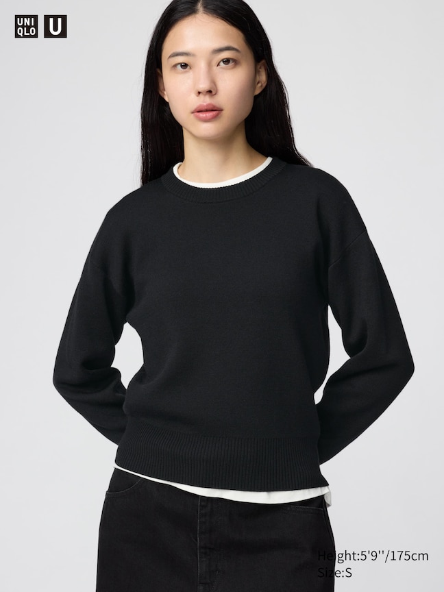 Double Faced Knit Crew Neck Jumper