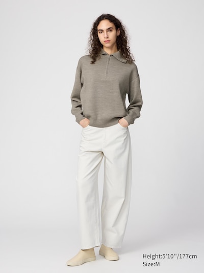 Double Face Knit Half-Zip Sweater