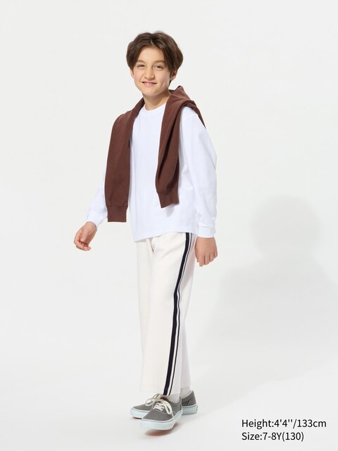 Uniqlo Gebroken Wit - Dry Sweat Joggingbroek (Streep) - 7-8 Jaar (130Cm)