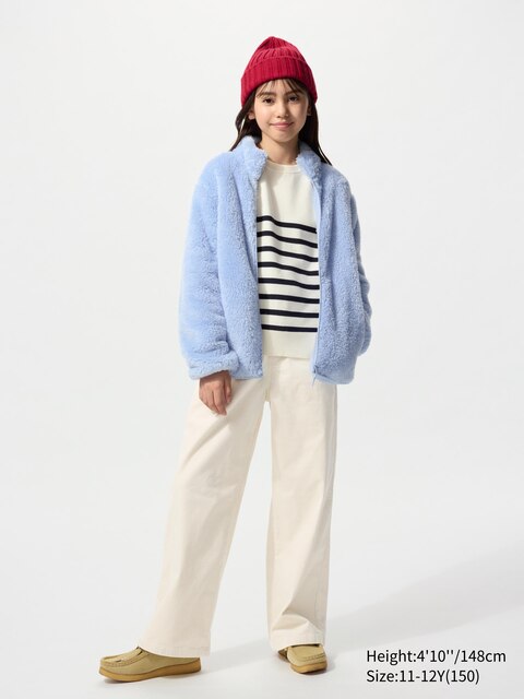 Uniqlo Gebroken Wit - Wijde Corduroy Broek - 5-6 Jaar (120Cm)