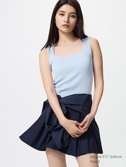 Ribbed Square Neck Sleeveless Bra Top