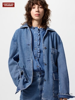 Cotton Denim Oversized Jacket