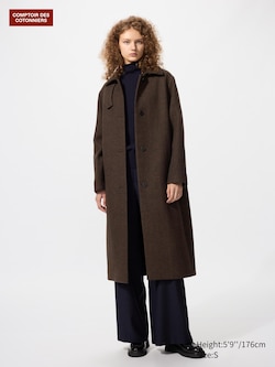 Manteau long en laine mélangée
