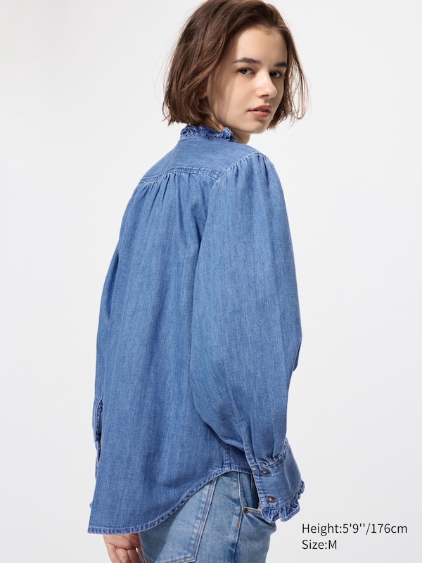 Denim Overhemd (Volantes)