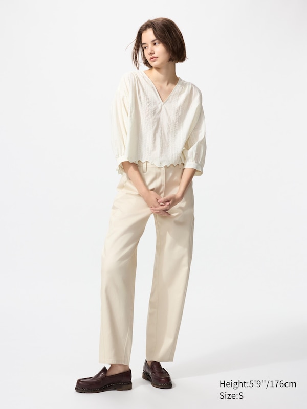 Baumwolle Bluse (bestickt)