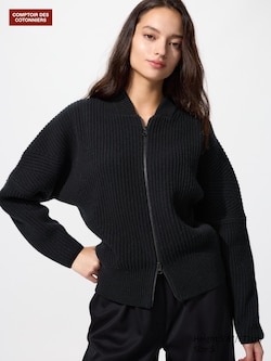 Cardigan zippé en laine