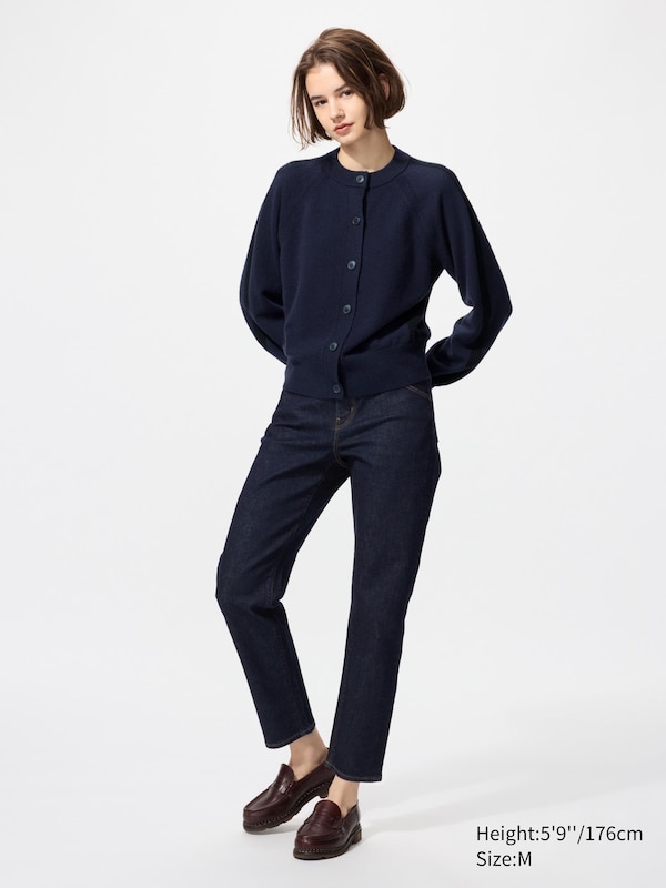 100% Cashmere Crew Neck Cardigan