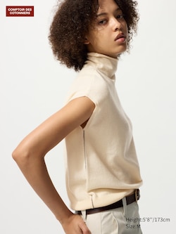 100% Cashmere High Neck Jumper (Sleeveless)