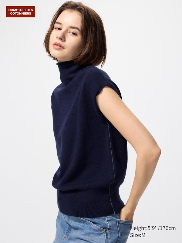 Col roulé 100% cachemire (Sans manches) pour Femme | UNIQLO FR
