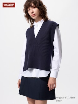 Pull sans manches en laine (Col V)