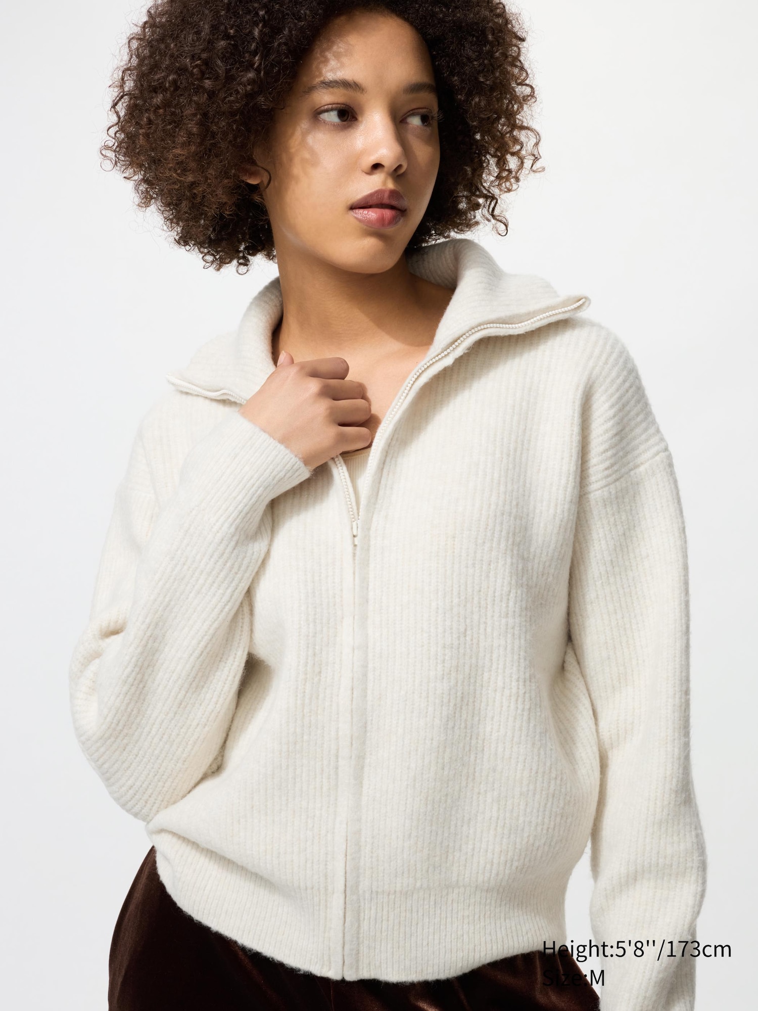 Cardigan zippé en maille soufflée Yarn™ pour Femme | UNIQLO FR