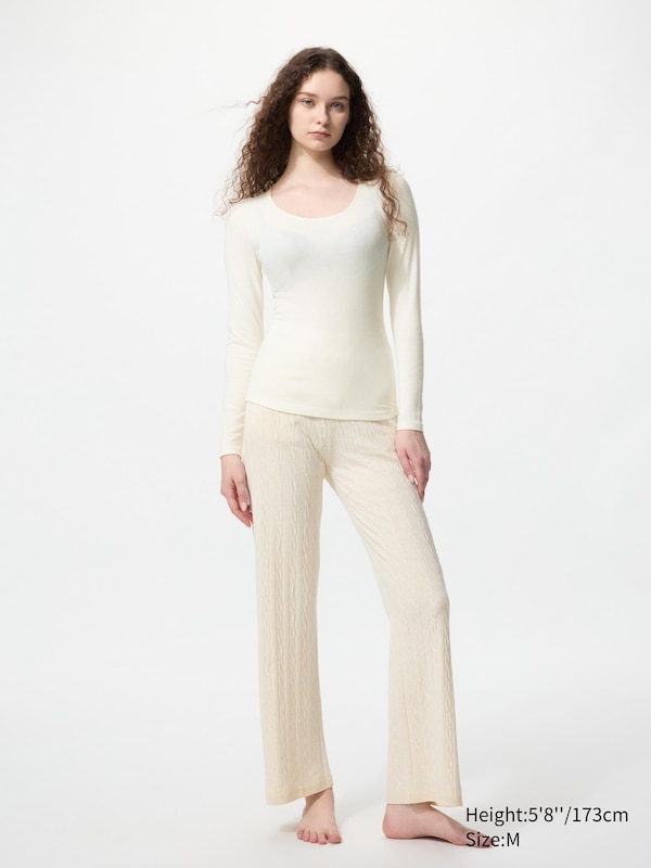 HEATTECH Extra Warm Cashmere Blend Crew Neck T-Shirt (Ribbed)