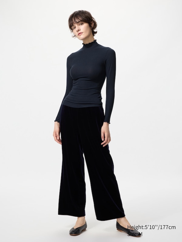 HEATTECH Extra Warm Cashmere Blend High Neck T-Shirt (Ribbed)