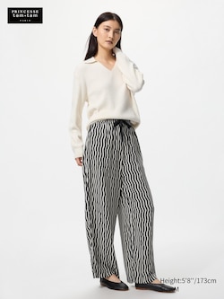 W's PTT rayon print long pants
