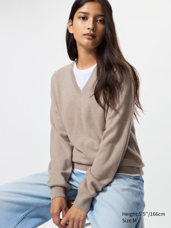 Pull col V 100% cachemire pour Femme | UNIQLO FR