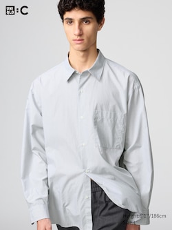 Broadcloth Oversized Shirt (Regular Collar, Stripe)