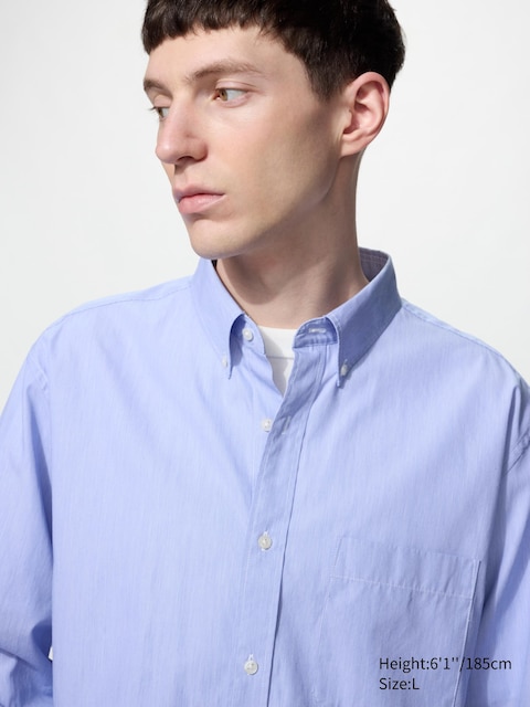 Uniqlo - Camisa Algodón Cuello Botones - 3XL Azul Hombre