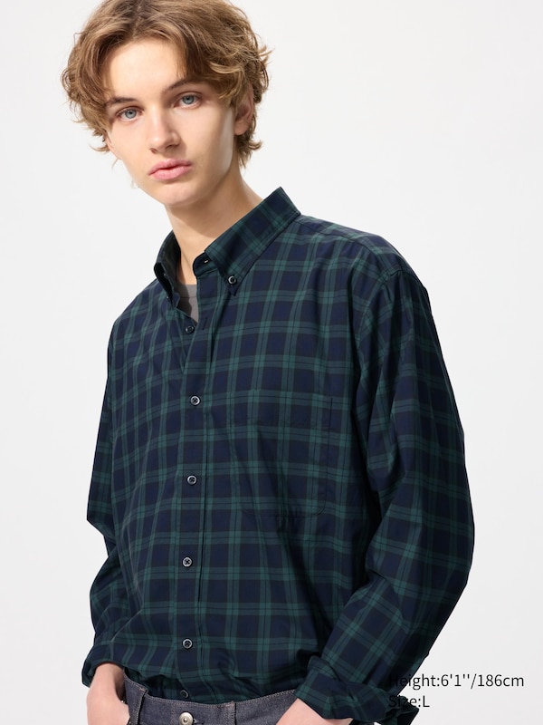 Broadcloth Regular Fit Shirt (Button-Down Collar, Check)