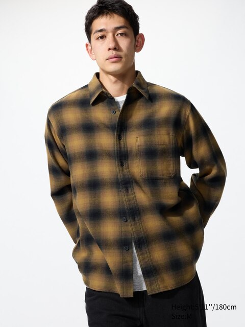 Uniqlo Geel - Flanellen Overhemd (Geruit) - Xl