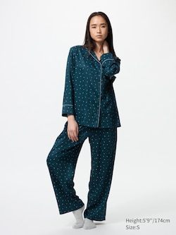 Satin Pyjamas (Printed, Long Sleeve)