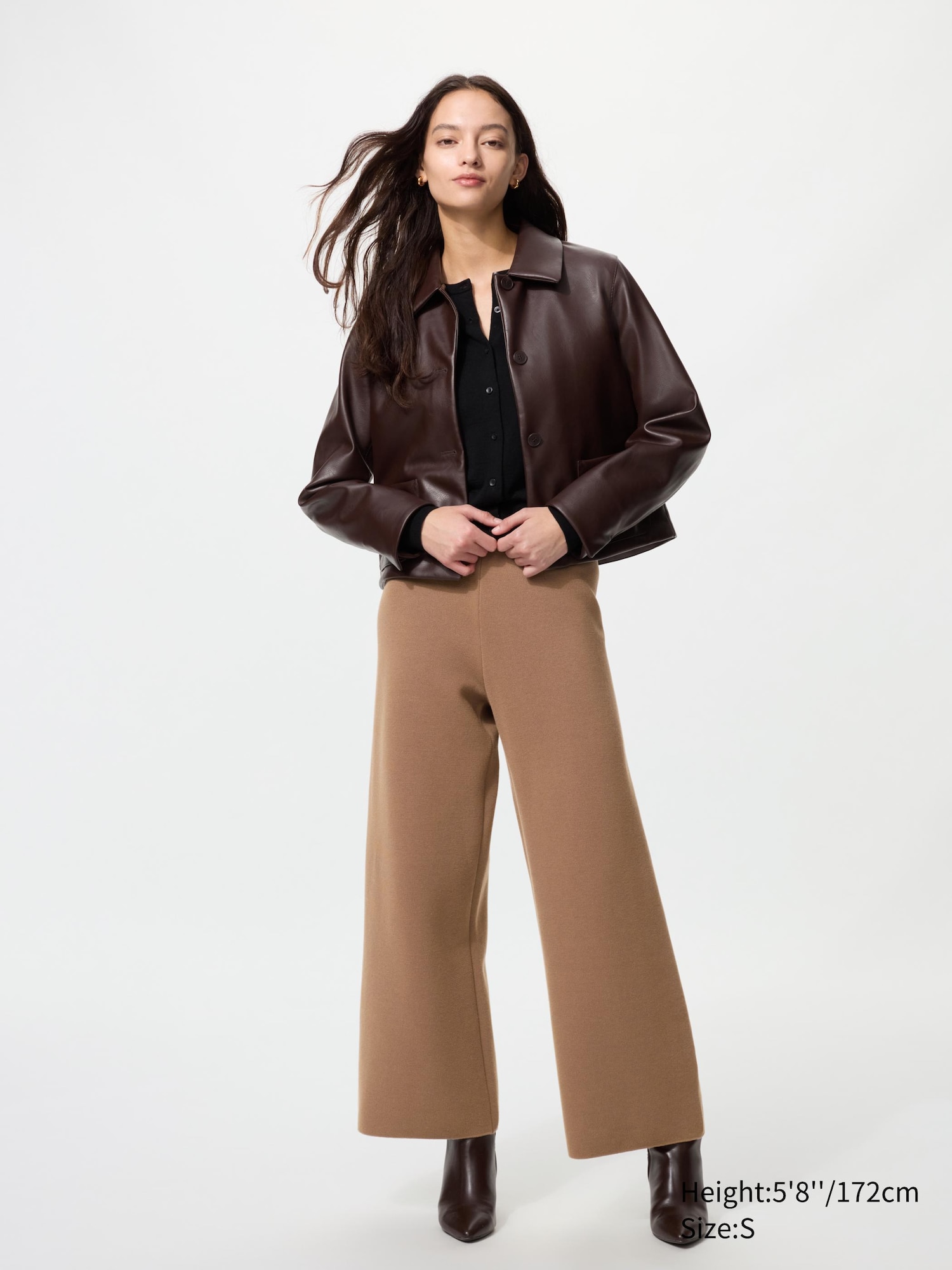 Pantalon en maille côtelée Milano pour Femme | UNIQLO FR