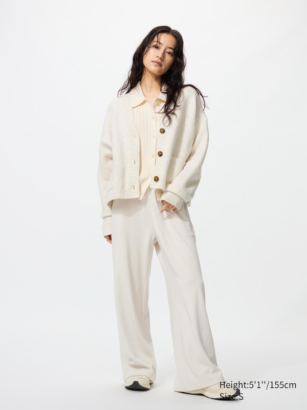 Warm Fleece Straight Trousers (Shorter)