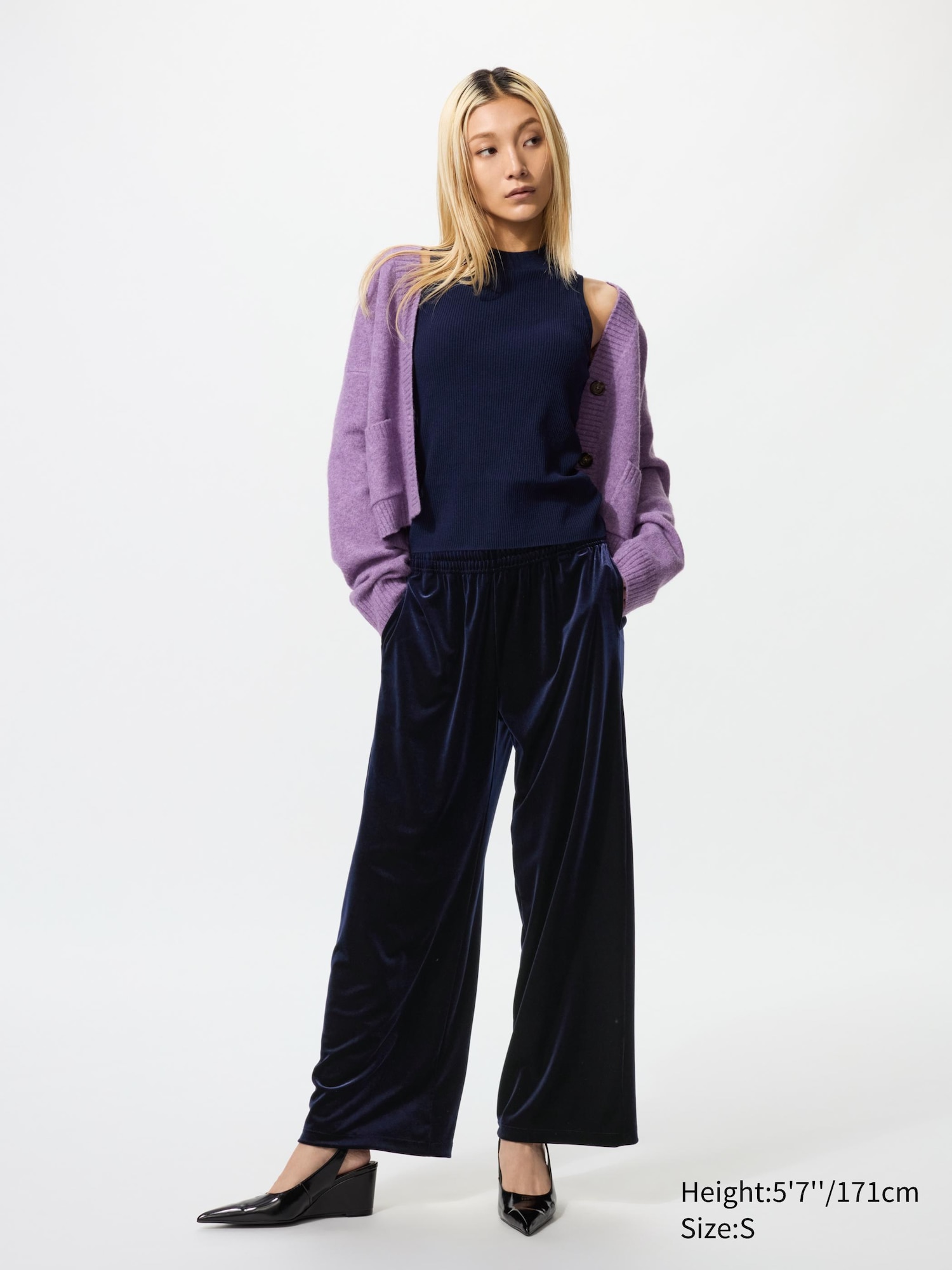Women's Velour Easy Trousers | UNIQLO ES