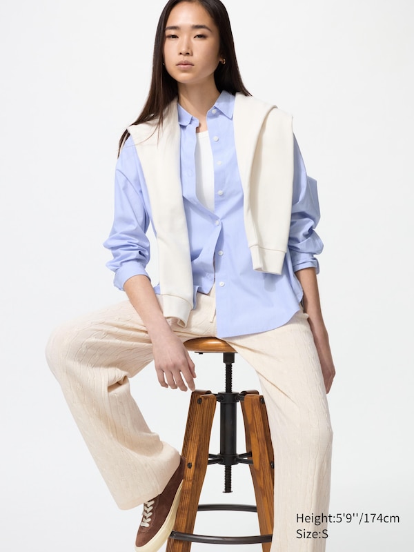 Washable Knit Cable Trousers (Longer)