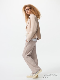 Washable Knit Cable Trousers (Longer)