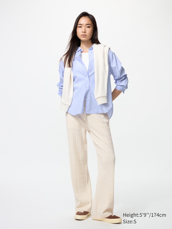 Washable Knit Cable Trousers (Longer)