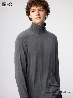 Haut Col Roulé Homme - Sous-Vêtement Thermique Manches Longues - Coupe Ajustée - Couleur Unie