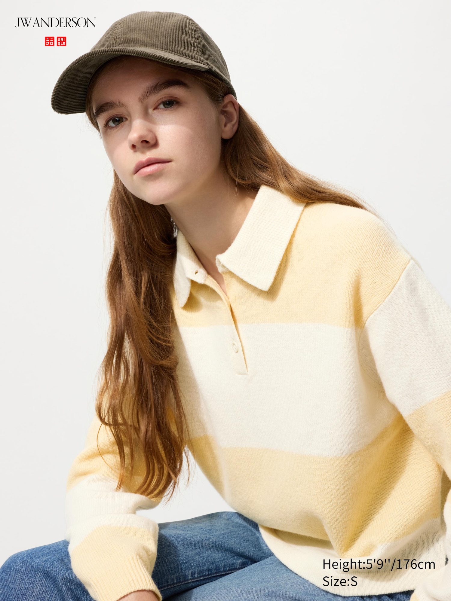 Pull en laine col polo (Rayé)
